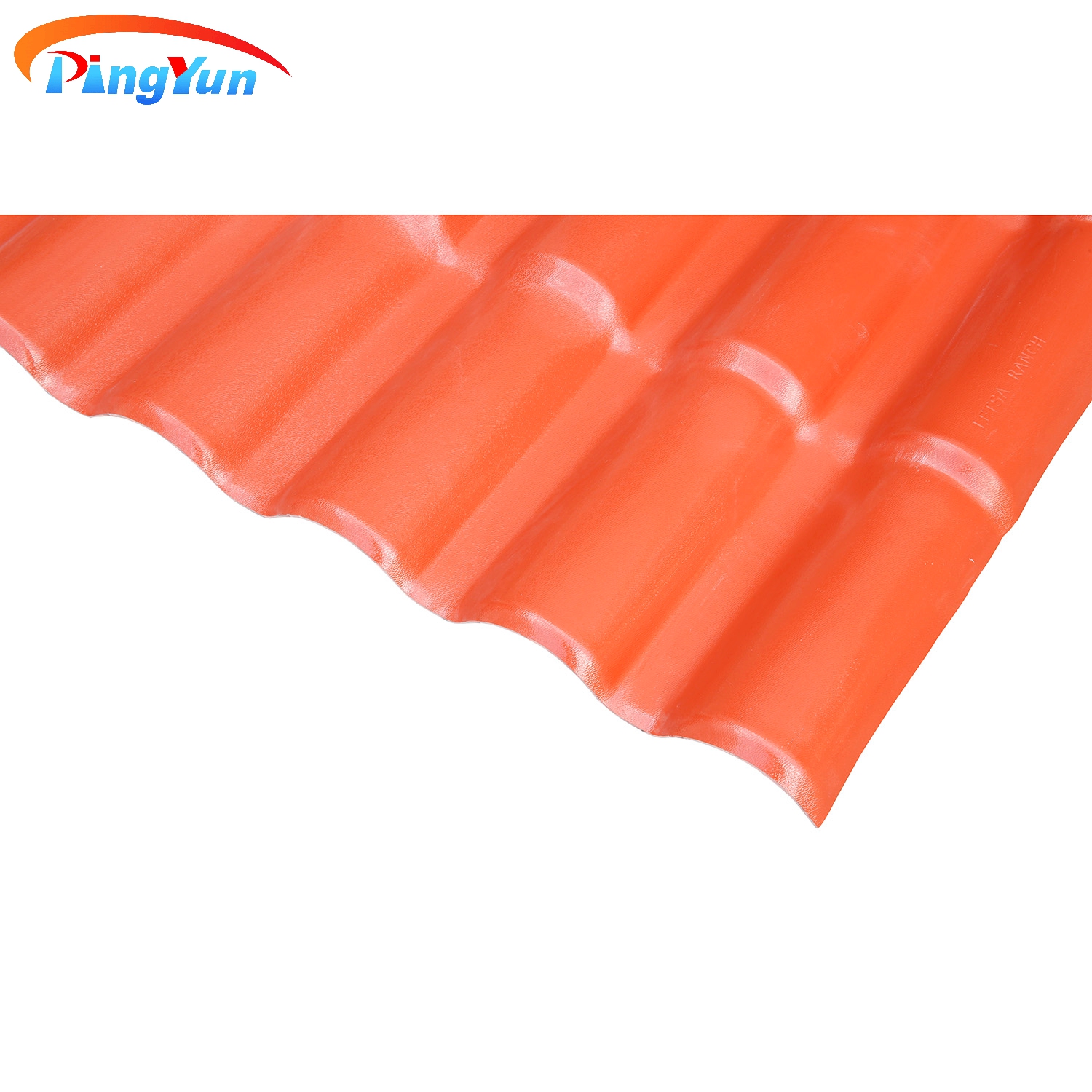 Teja de techo de PVC a prueba de agua naranja para casa residencial