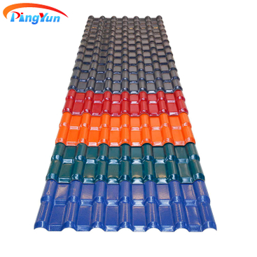 Brick Red Decorative Roofing Tile Pingyun Techo de PVC PVC para estructuras al aire libre
