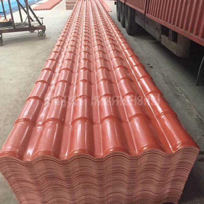 Teja de techo de PVC anticorrosivo naranja Villa