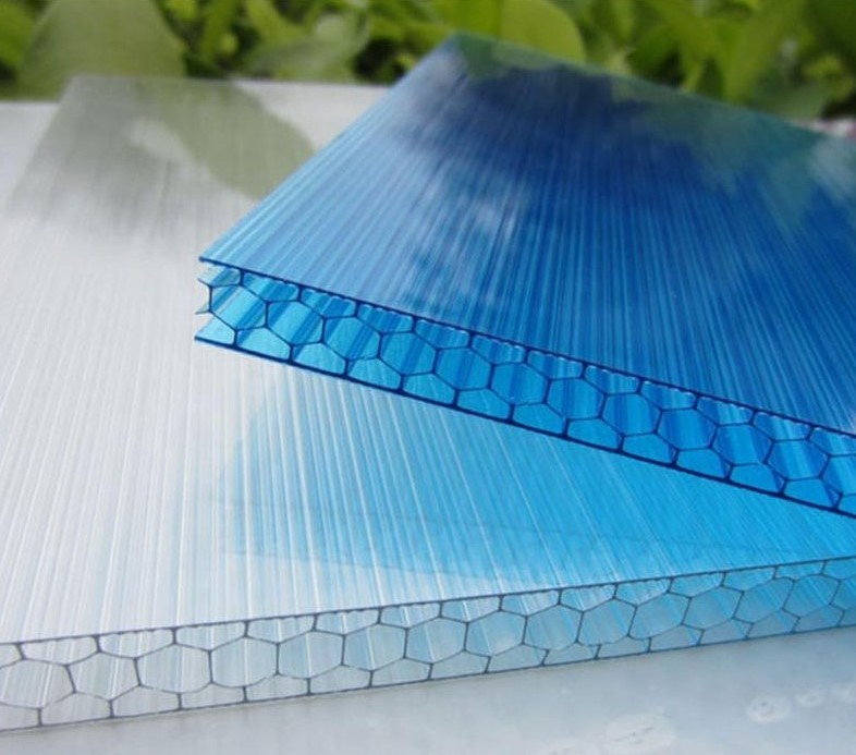 Hoja de techo hueco de PC de alta calidad de China Precio agradable Teja de techo de pared doble de policarbonato