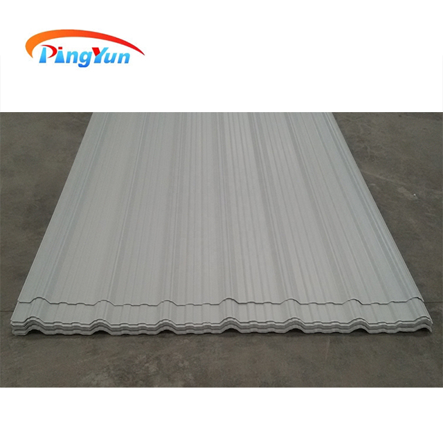 Hoja de techos de retardante de fuego trapezoidal de 910 mm UPVC Techo de techo