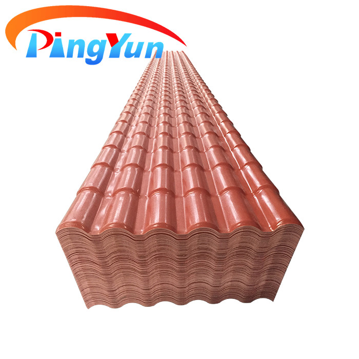 Teja de techo de PVC anticorrosivo rojo ladrillo Pavillion